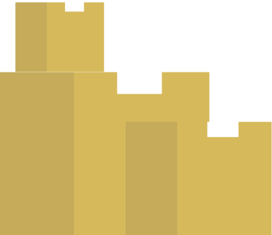 3 cartoon boxes on top of each other